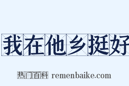 我在他乡挺好是什么意思的图片